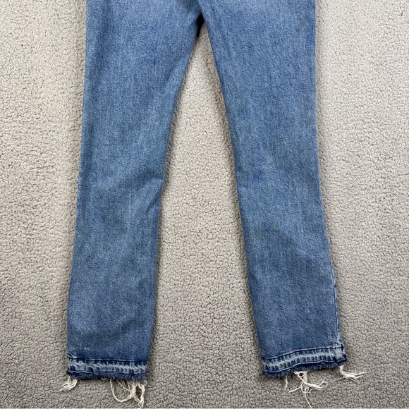 We The Free Jeans Womens 26 Med Wash High Rise Split Hem Full Length 70s Bootcut - Picture 6 of 16